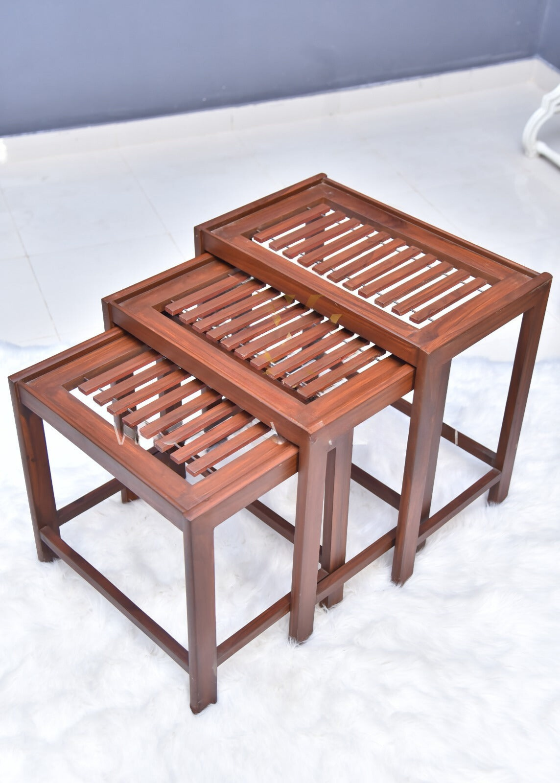 Wooden Tia Bars Nesting Tables Set