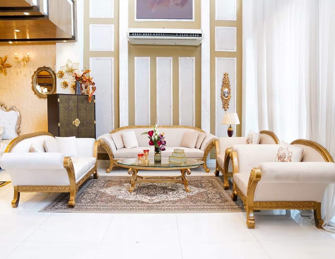 Wooden Italian Gold Sofa