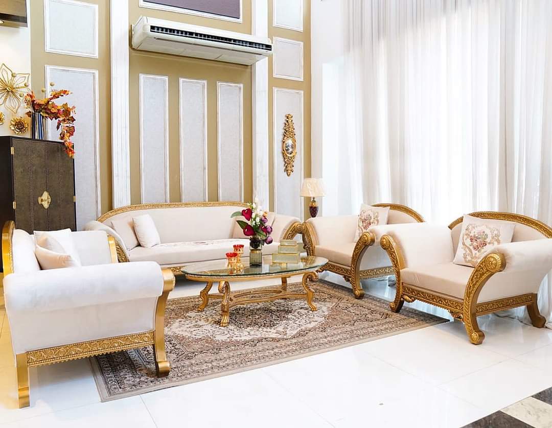 Wooden Italian Gold Sofa