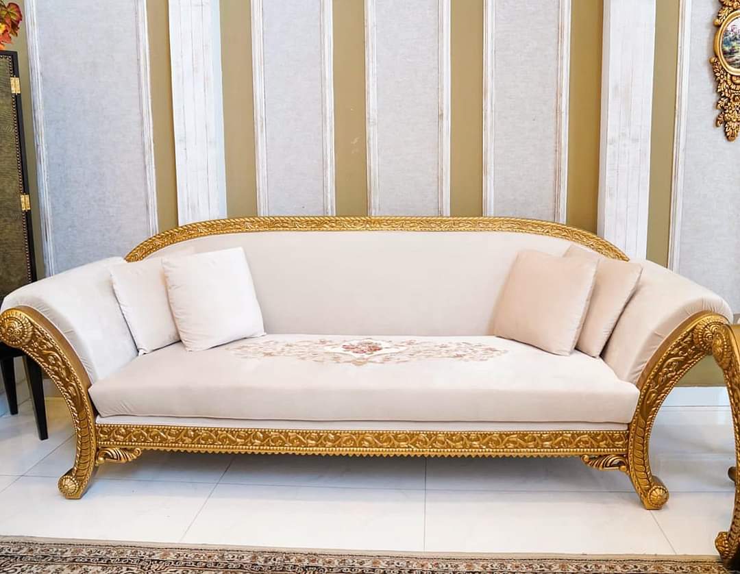 Wooden Italian Gold Sofa