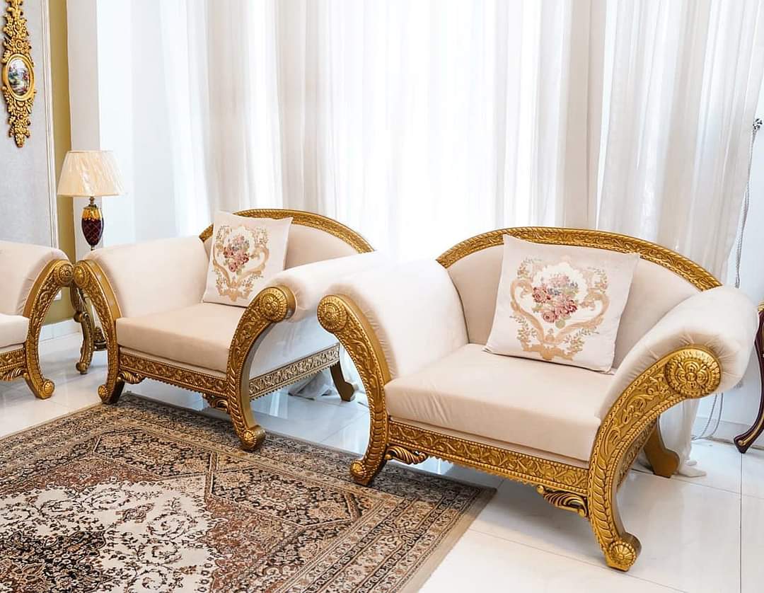 Wooden Italian Gold Sofa