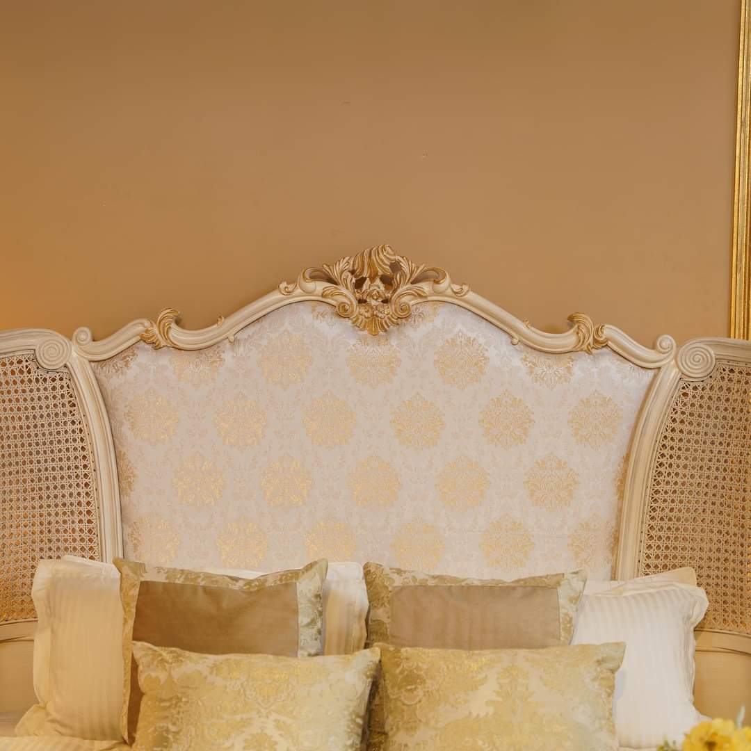 French Gold & White Bed Set