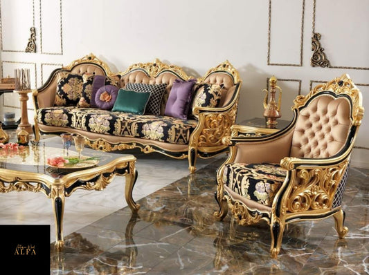 Side Carving Sofa Set