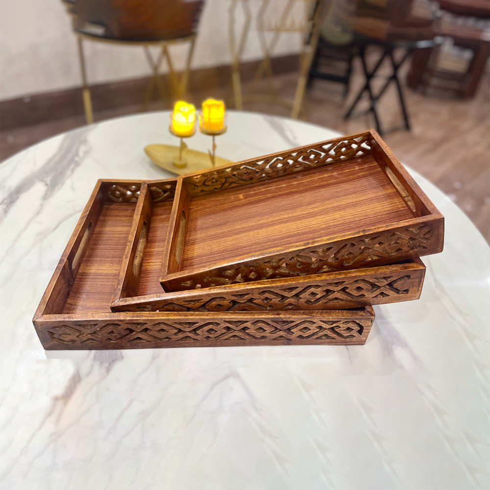 Wooden Screen Tray Set