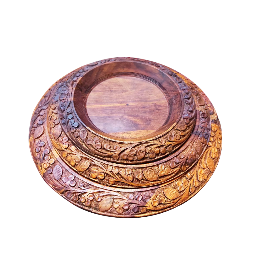 Wooden Plate Set of 3