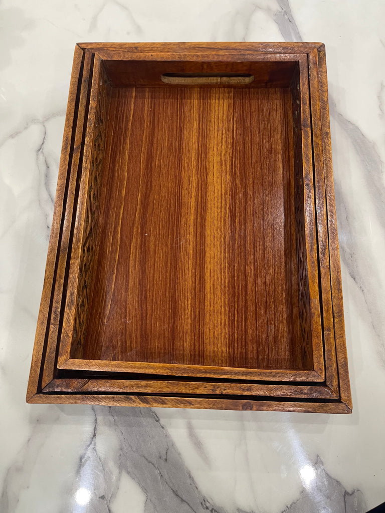 Wooden Screen Tray Set